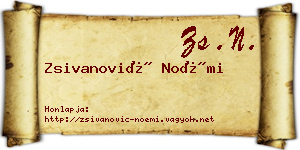 Zsivanović Noémi névjegykártya